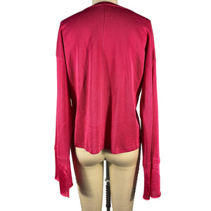 Tom Ford Rose Lace-Up Knit Top Size S