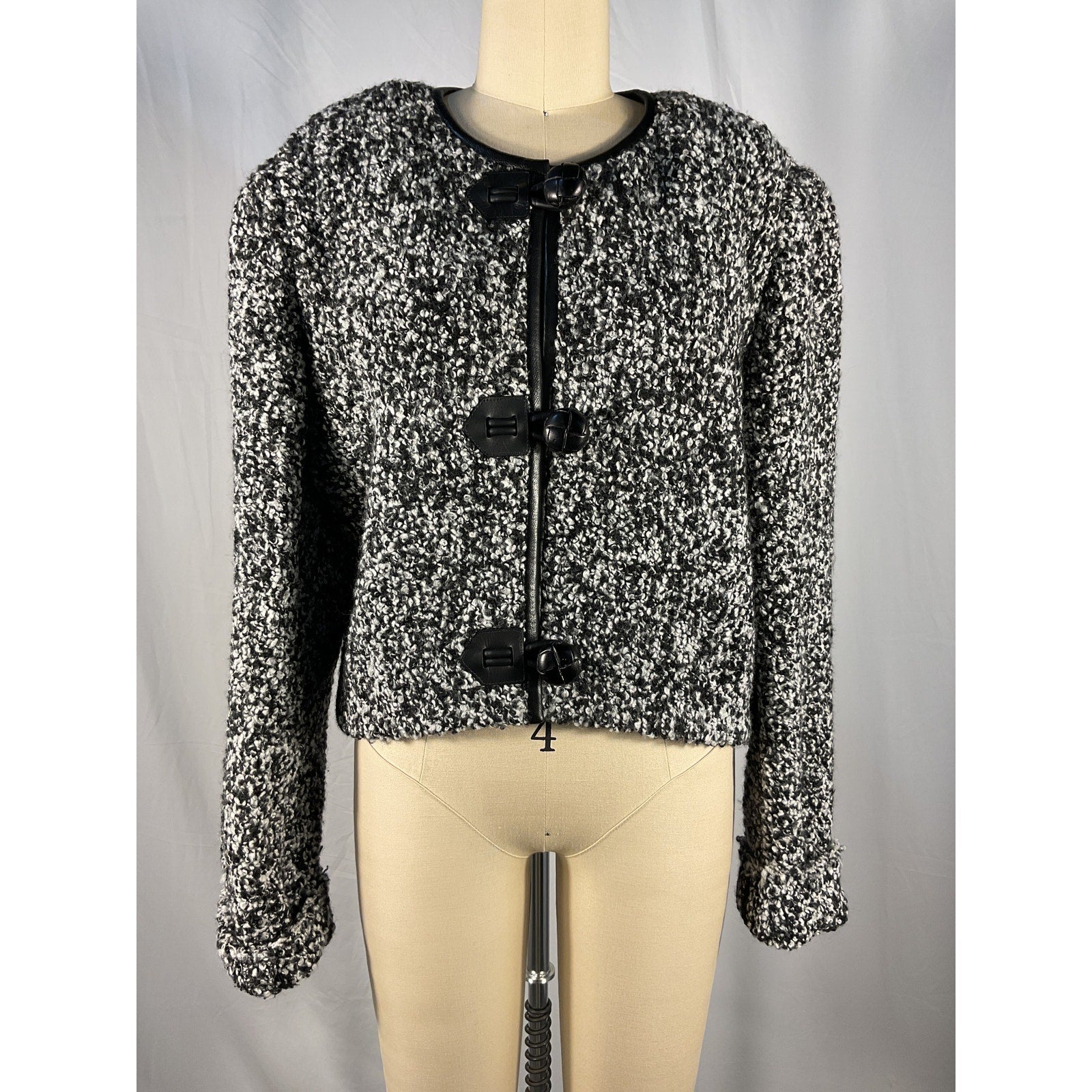 Isabel Marant 'Gradilia' Black Boucl� Jacket Size 44