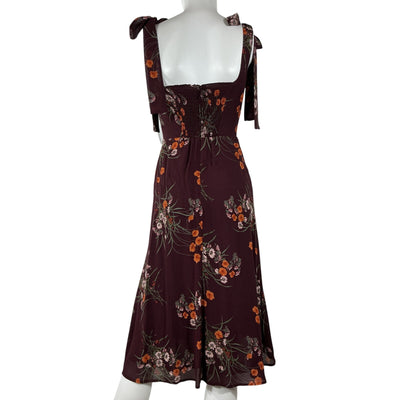 Reformation Floral Burgundy Twilight Dress Size 0 P