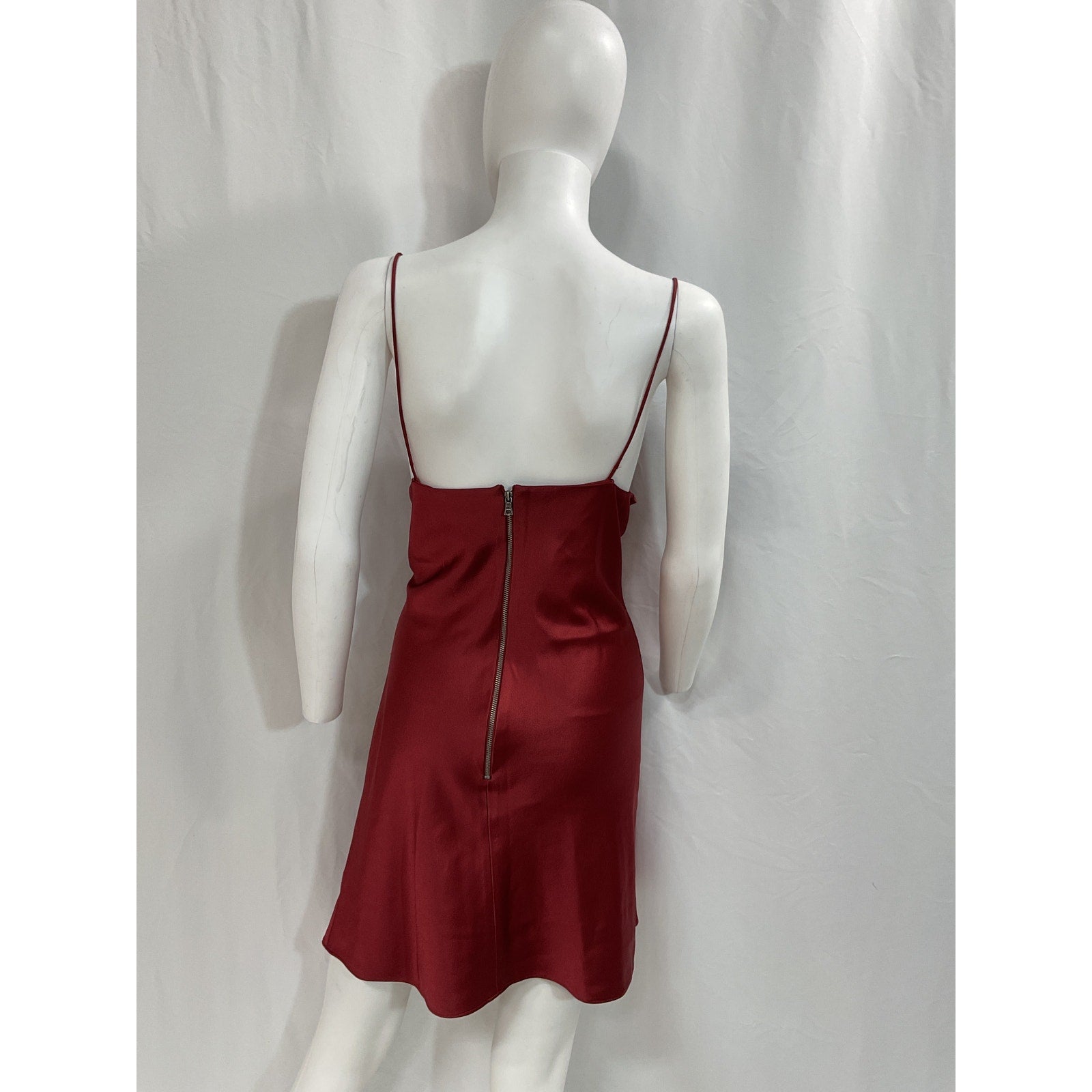 Alice + Olivia 'Harmony' Red Draped Slip Mini Dress Size 12