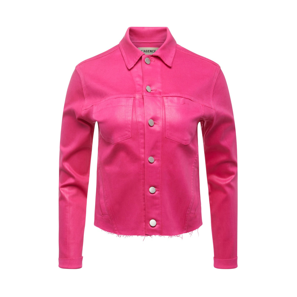 L'Agence 'Janelle' Pink Cotton Coated Jacket Size XS