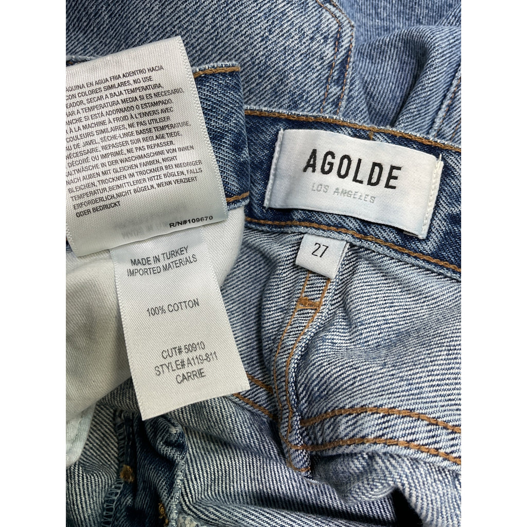 Agolde '90s' Blue Cotton Denim Shorts Size 27