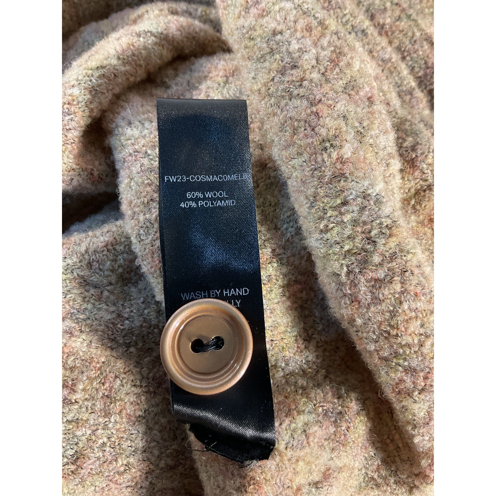 Knwls 'Cosma' Tan Wool Rib Cardigan Size M