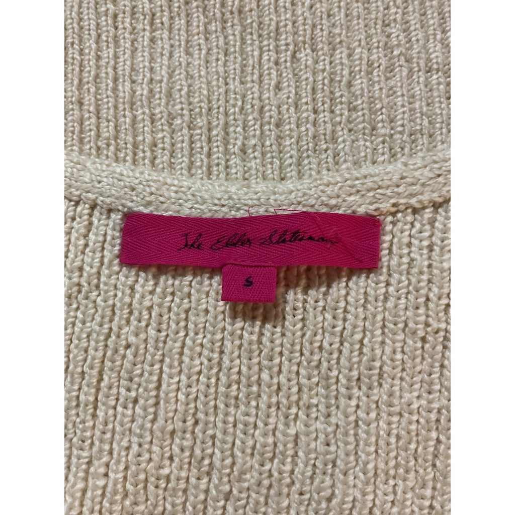 The Elder Statesman 'Nora' Tan Cotton Knitted Cotton Vest Size S