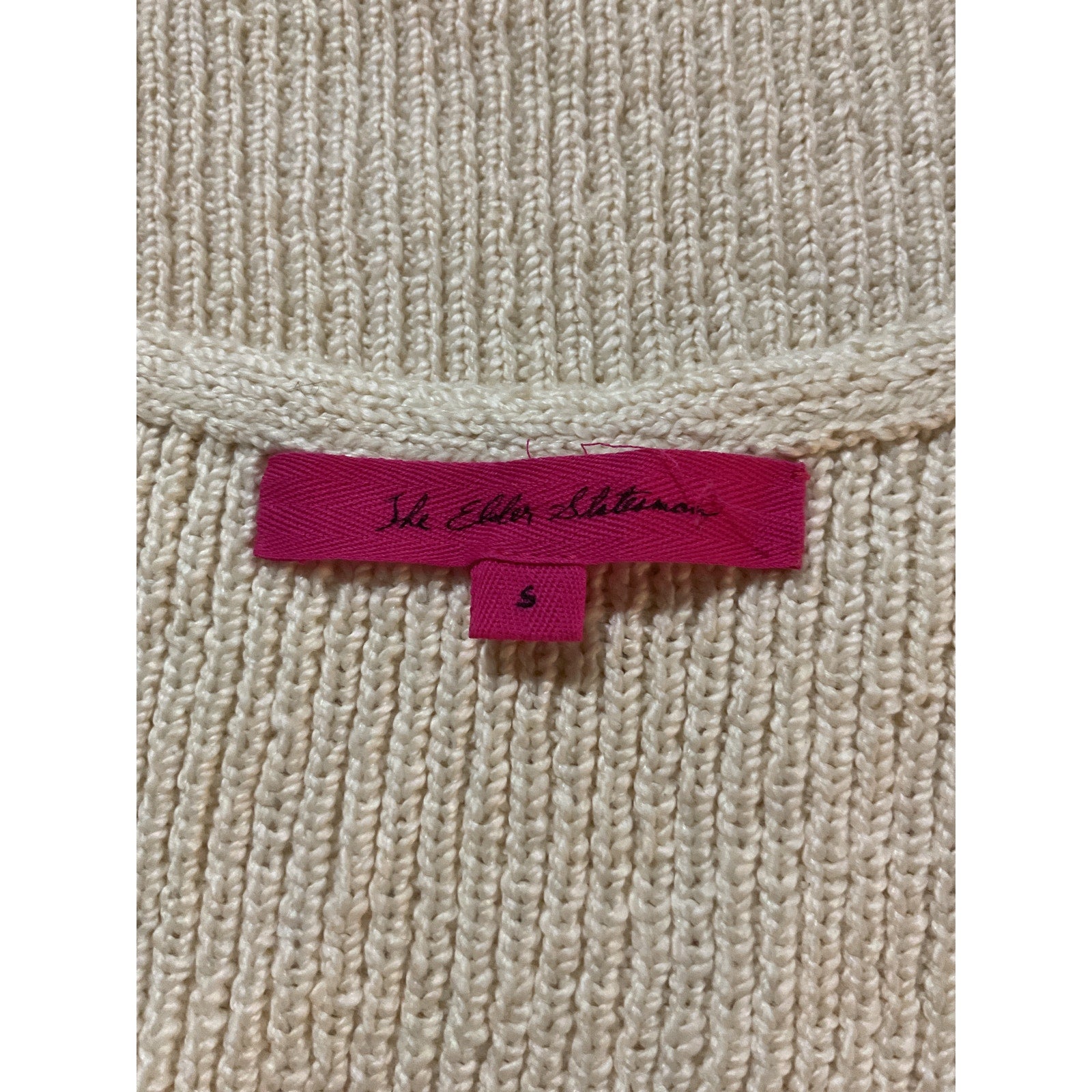 The Elder Statesman 'Nora' Tan Cotton Knitted Cotton Vest Size S