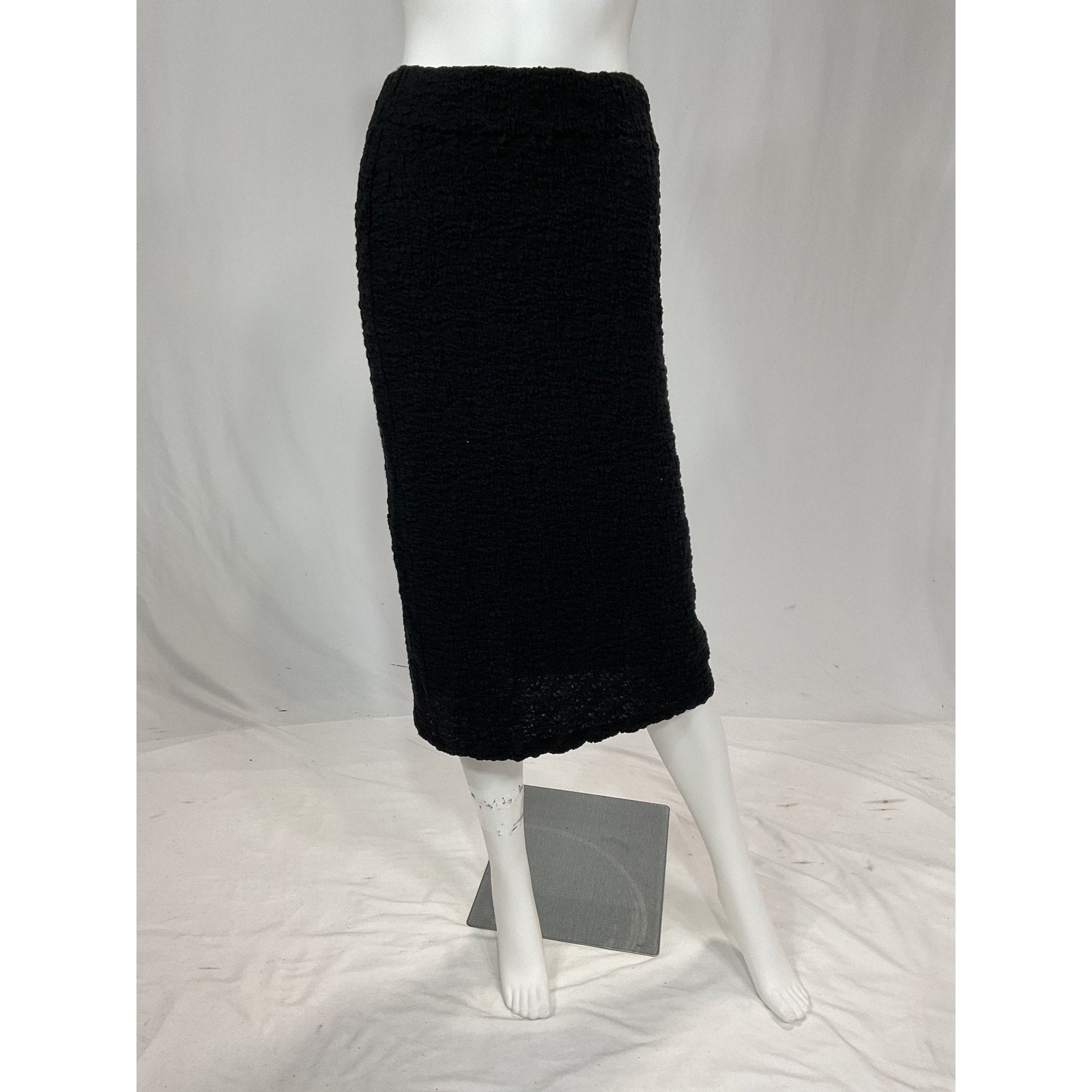 Vince 'Popcorn' Black Stretch Cotton Midi Skirt Size XS