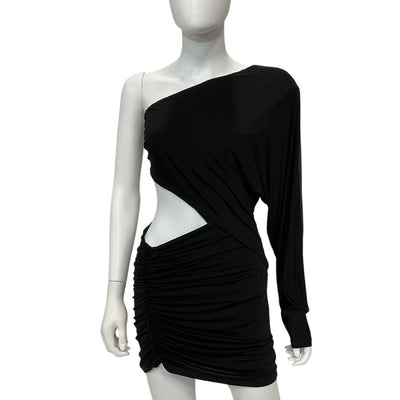 Michael Costello Sleek Black Avianna Mini Dress Size S NWT