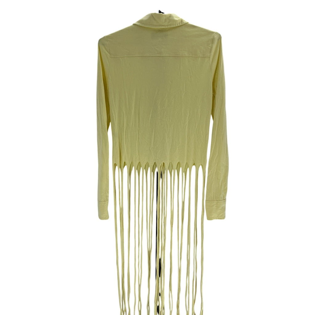 L'Academie 'Tara' Yellow Cotton Button Down Top Size M
