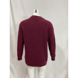 Vince Oversize Wool & Cashmere Red V Neck Cardigan Size XS