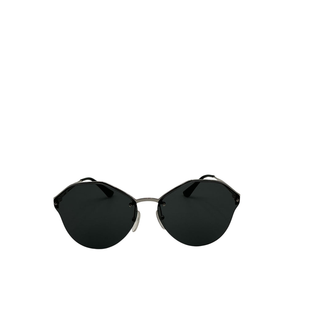 Prada 66mm Black Metal Butterfly Sunglasses Size OS