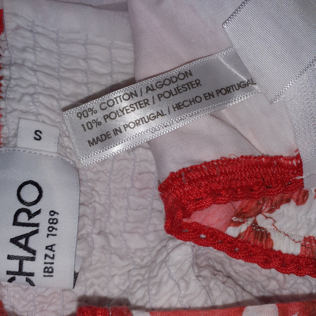 Charo Ruiz 'Pelsy' White Smocked Back Top Size S
