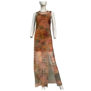 Misa Los Angeles Sheer Disco Matrix Fernanda Dress Size L