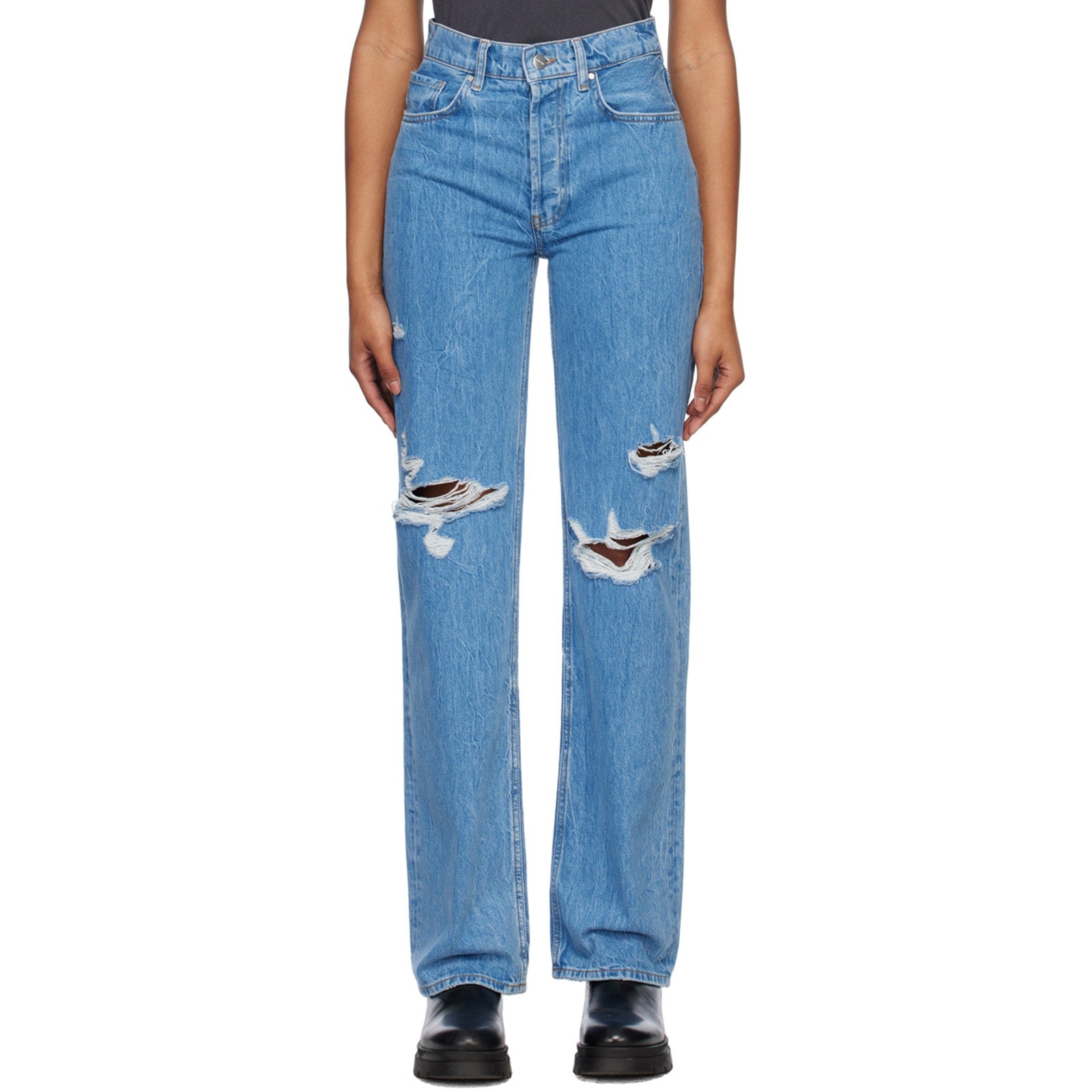 Anine Bing 'Gio' Blue Cotton Jeans Size 25