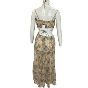 Astr The Label Romantic Blue And Peach Floral Odina Dress Size L NWT
