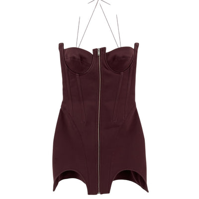 Dion Lee Structured Oxblood Double Arch Bustier Mini Dress Size Aus 6 / Us 2