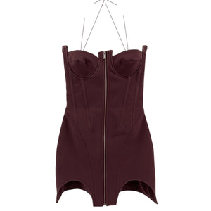 Dion Lee Structured Oxblood Double Arch Bustier Mini Dress Size Aus 6 / Us 2