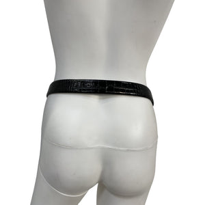 Anderson's Black Leather Croc-Effect Belt Size 85
