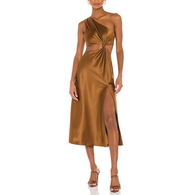 Lpa Satin Brown Imani Dress Size XS