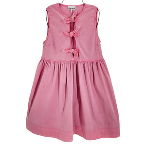 Ganni Washed Pink Bow Tie Dress Size 34/US 2