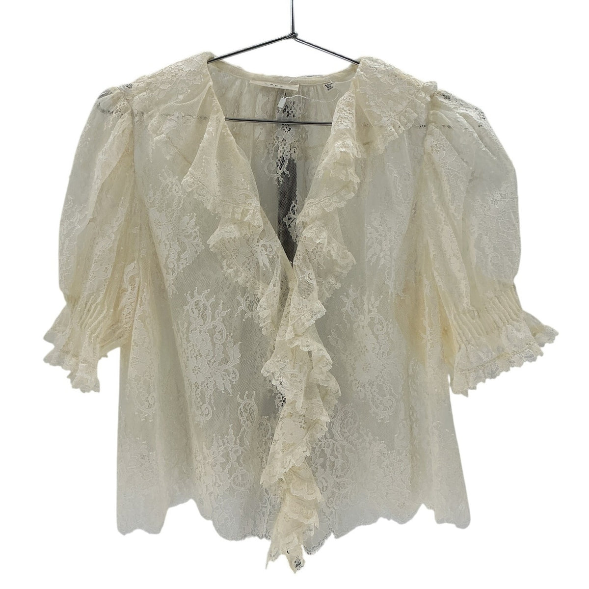 Dôen Ruffled Beige Henri Blouse Size XXS
