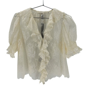 Dôen Ruffled Beige Henri Blouse Size XXS