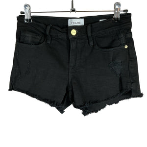 Frame Distressed Black Le Cutoff Shorts Size 23