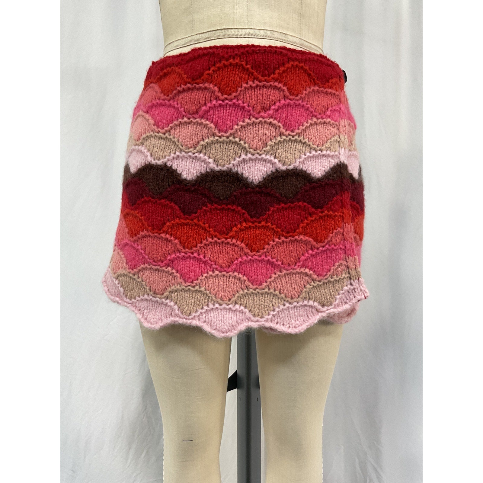 Alanui Under The Northern Pink Alpaca Sky Skirt Size M