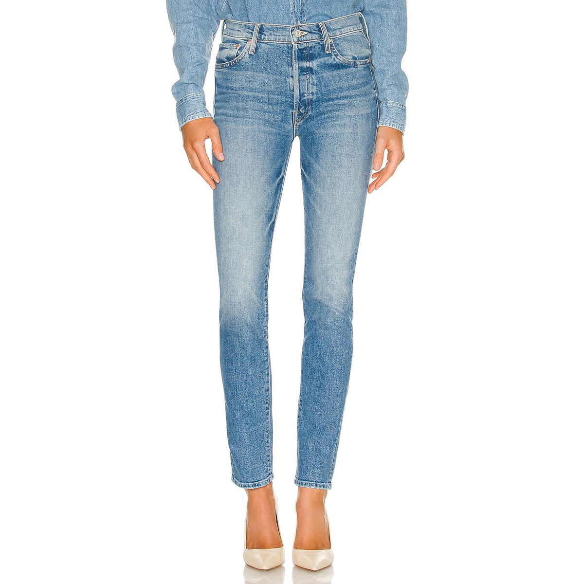 Mother 'The Pick-Up' Blue Cotton Skimp Denim Jean Size 25