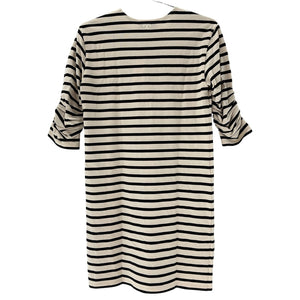 Tory Burch Striped Multicolor Scrunched Sleeve Jersey Dress Size XS
