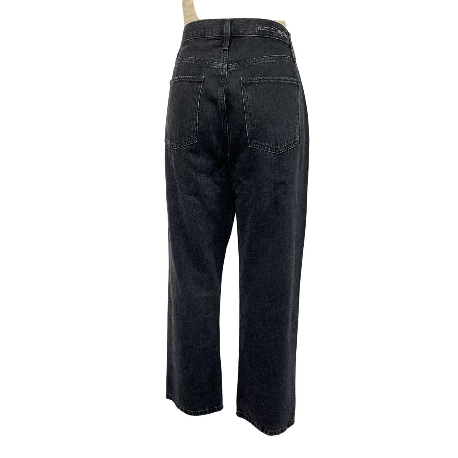 Favorite Daughter 'The Otto' Black Cotton High Rise Boyfriend Ankle Size 30