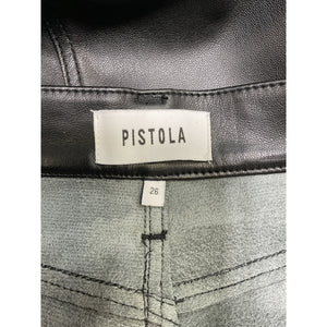 Pistola 'Alice' Black Faux Leather Utility Skirt Size 26