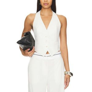 Ronny Kobo Tailored Beige Mina Vest Size XS