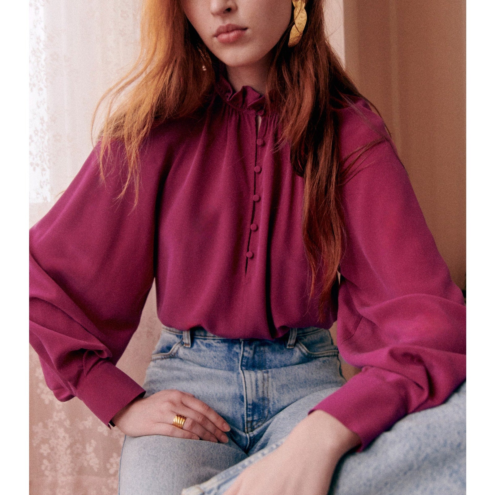 S�zane 'Loubna' Pink Blouse Size 40