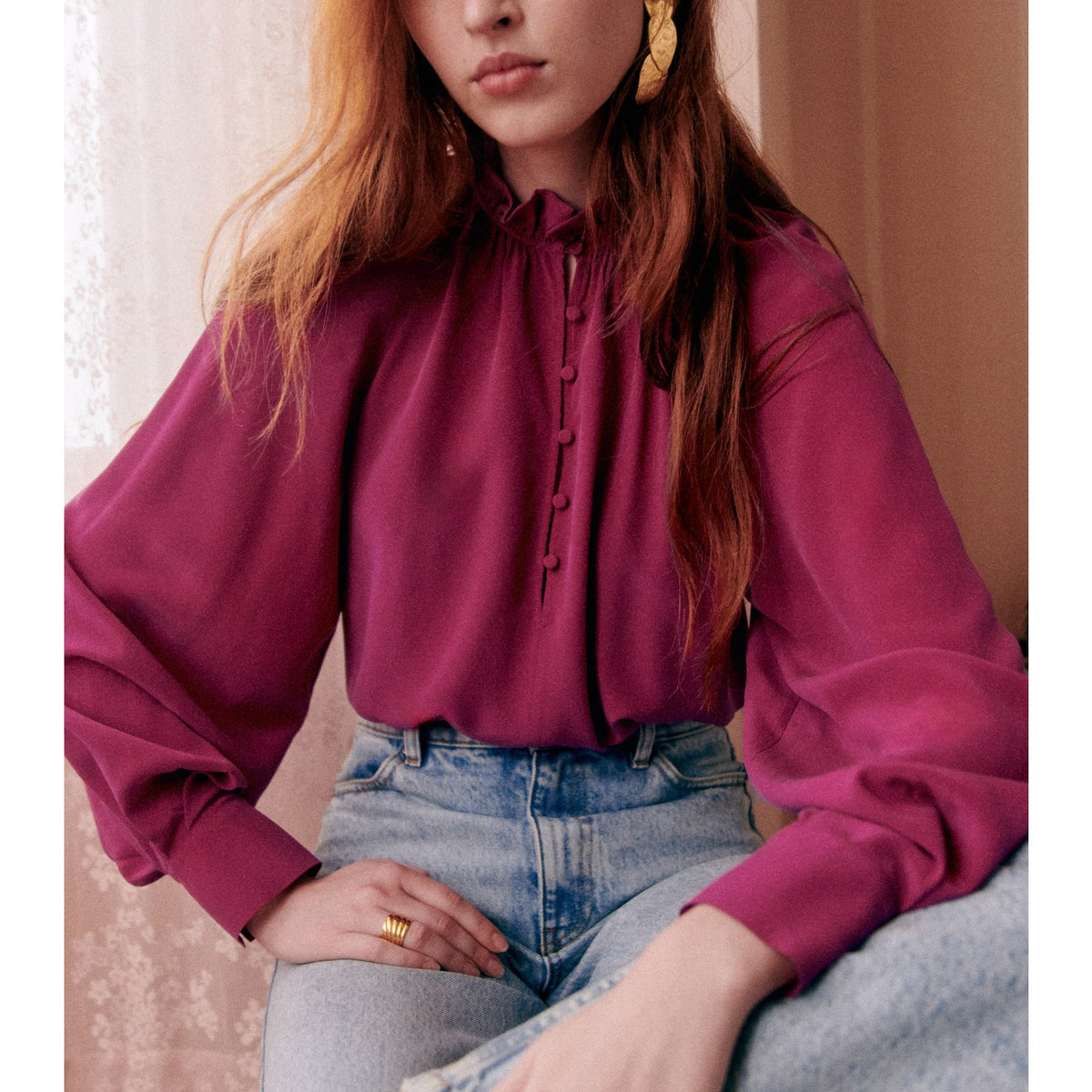 Sézane 'Loubna' Pink Blouse Size 40