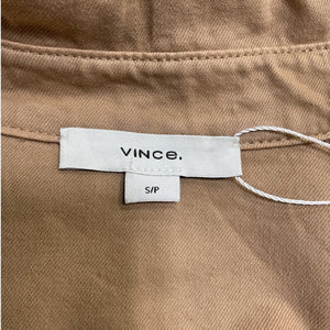 Vince Cotton Twill Beige Overshirt Jacket Size S