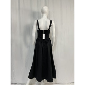 Reformation 'Balia' Black Linen Dress Size 4 - NWT