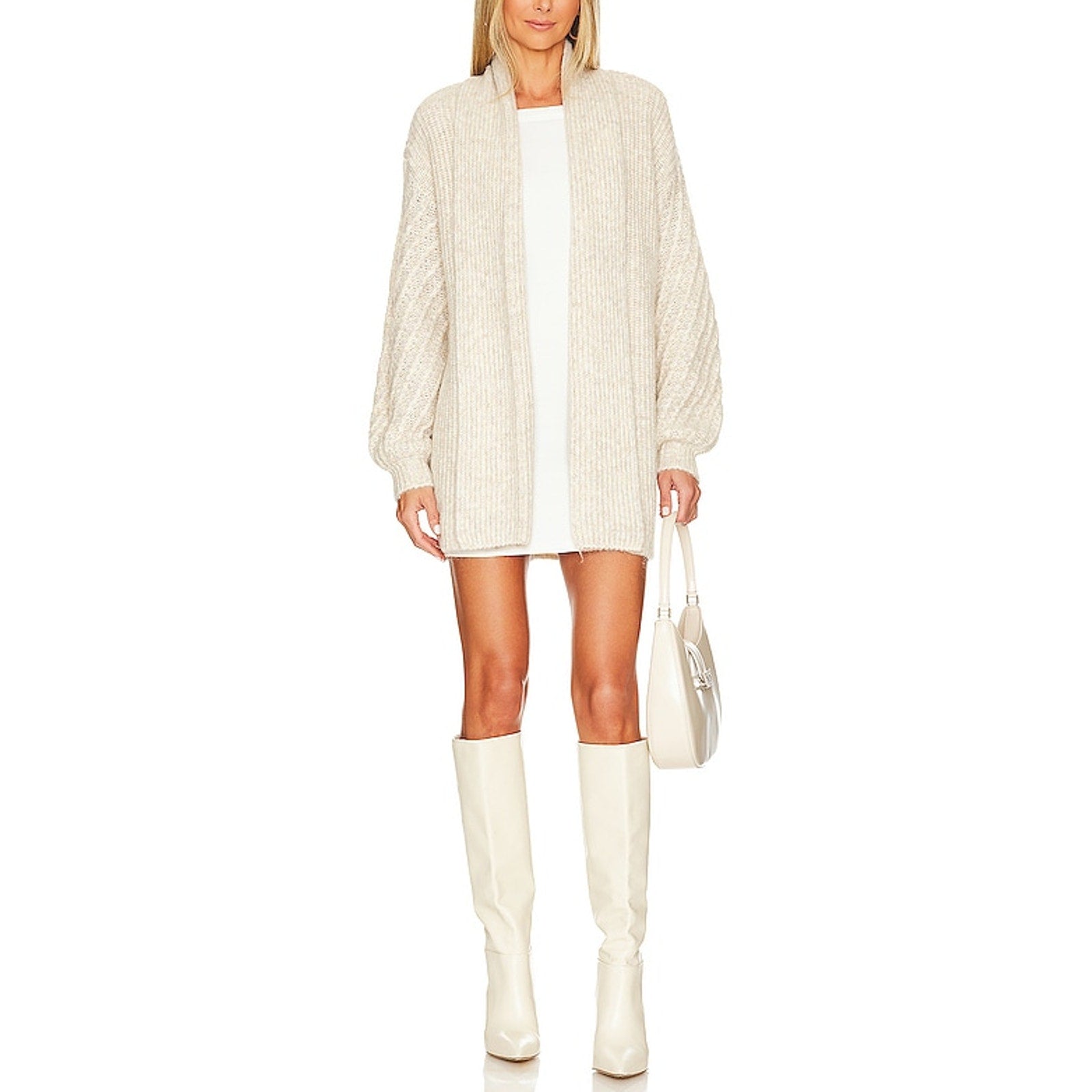 Tularosa 'Nalla' White Acrylic Cardigan Size S