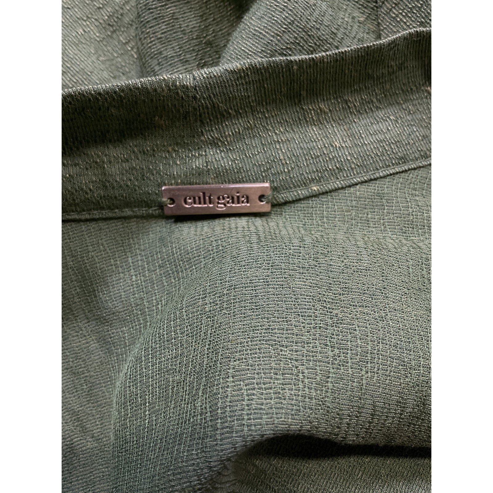 Cult Gaia 'Willow' Green Linen Dress Size XS