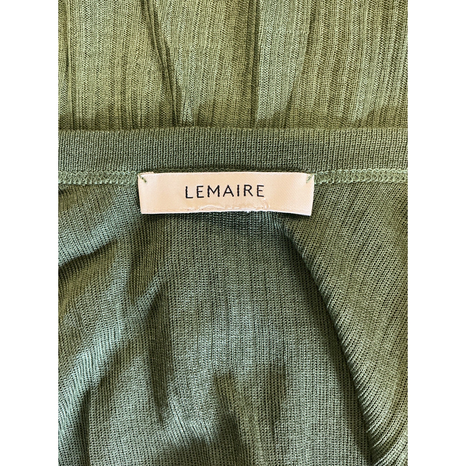 Lemaire Semi-Sheer Green Viscose Tank Top Size S