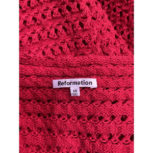 Reformation 'Cassie' Red Open Knit Mini Dress Size XS