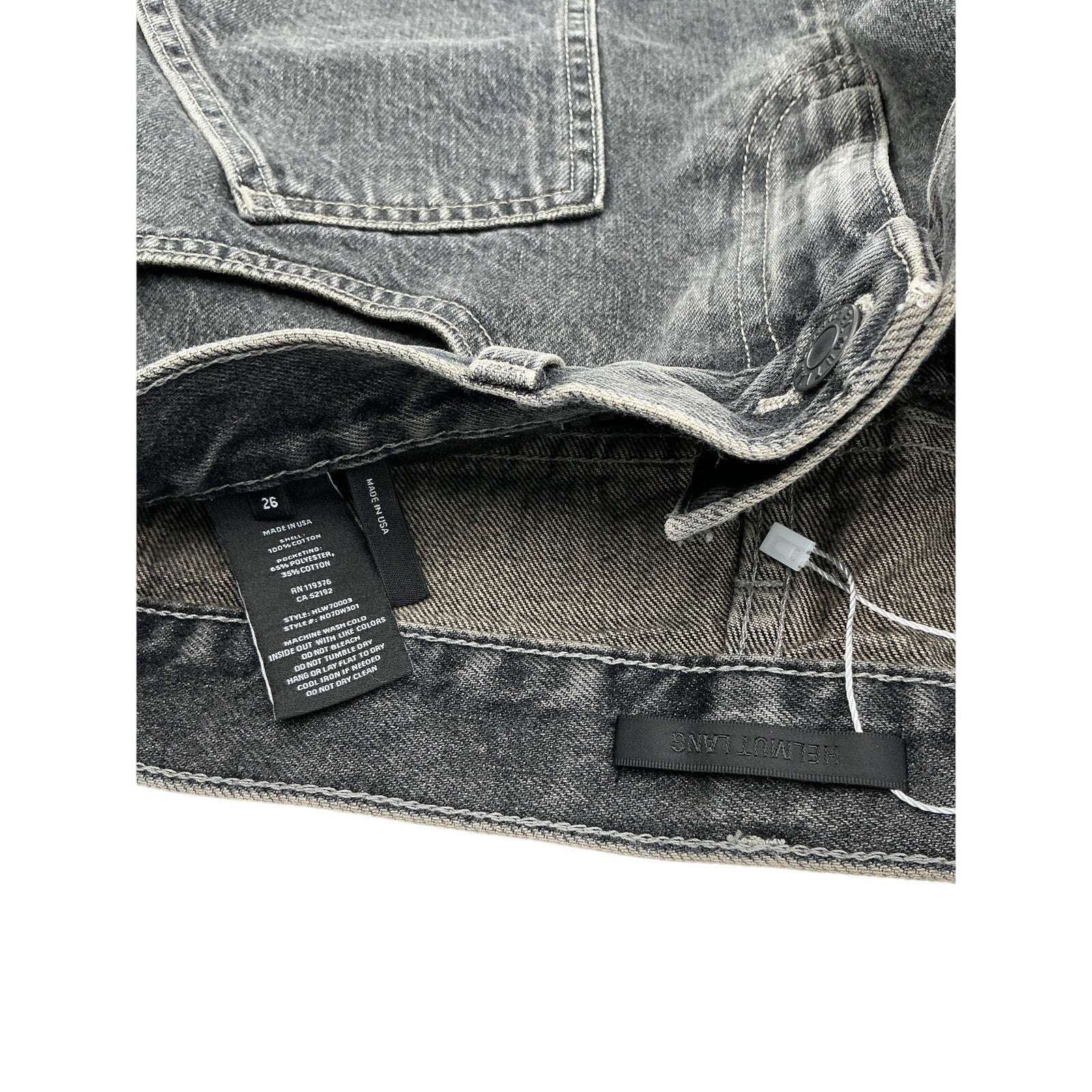 Helmut Lang 'Carpenter' Black Cotton Denim Micro-Mini Skirt Size 26