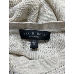 Rag & Bone 'Dina' Beige Short Sleeve Cotton Blend Cardigan Size XS