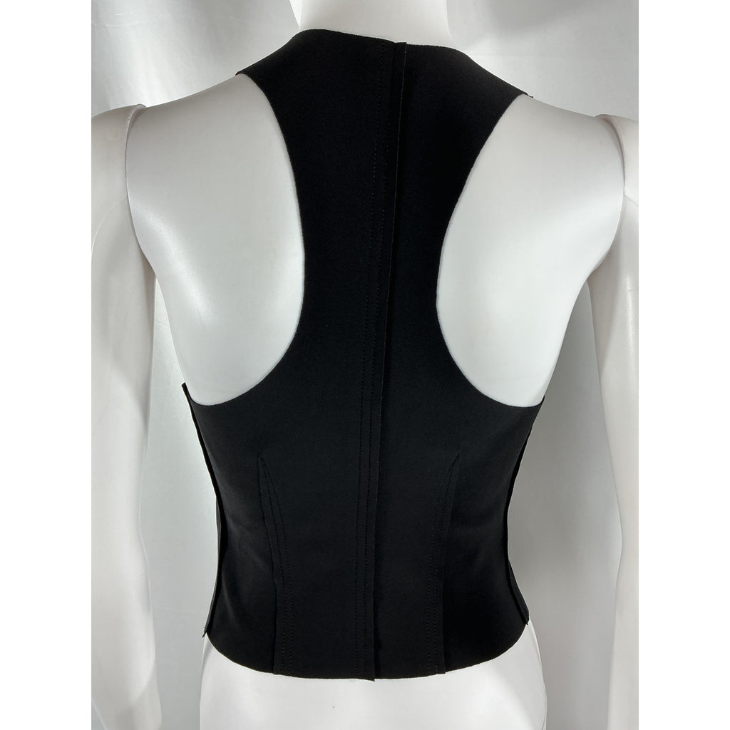 Norma Kamali Simple Black Polyester Vest Size XXS