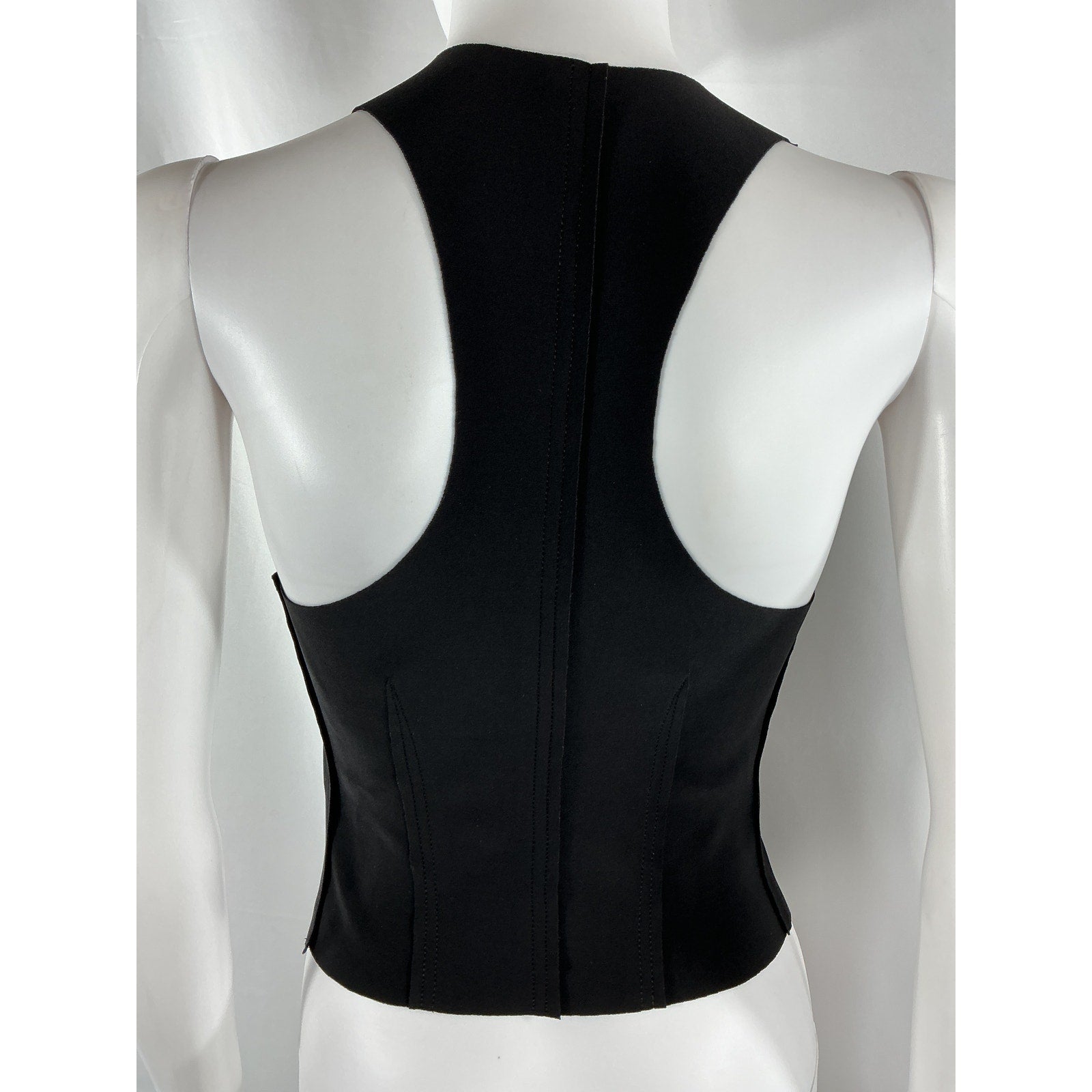 Norma Kamali Simple Black Polyester Vest Size XXS