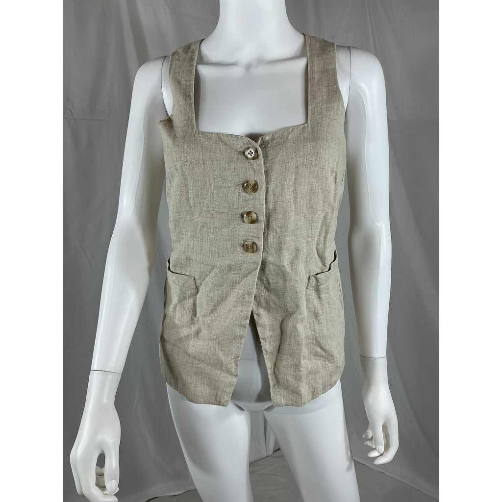 Faithfull The Brand 'Maya' White Linen Vest Size S
