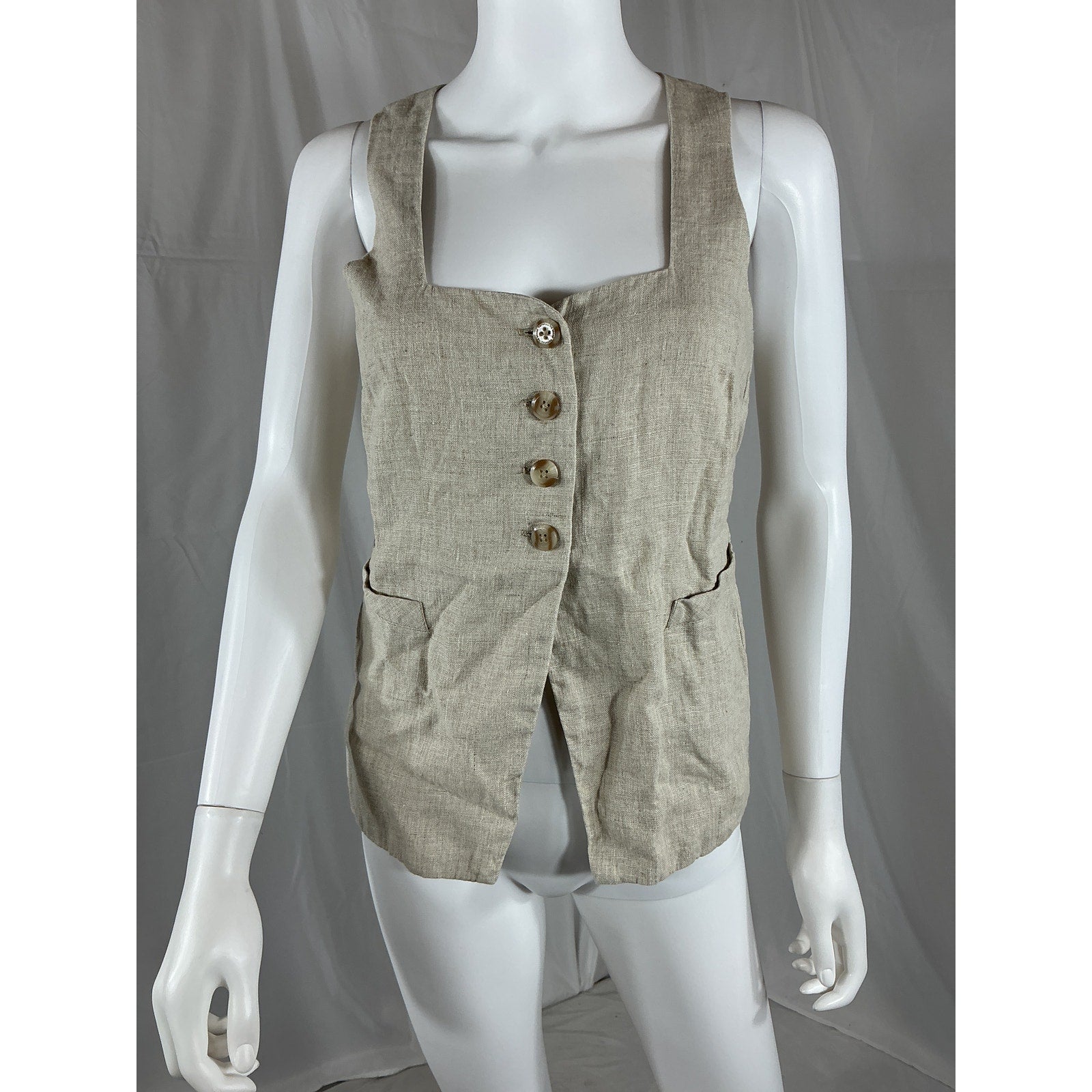 Faithfull The Brand 'Maya' White Linen Vest Size S