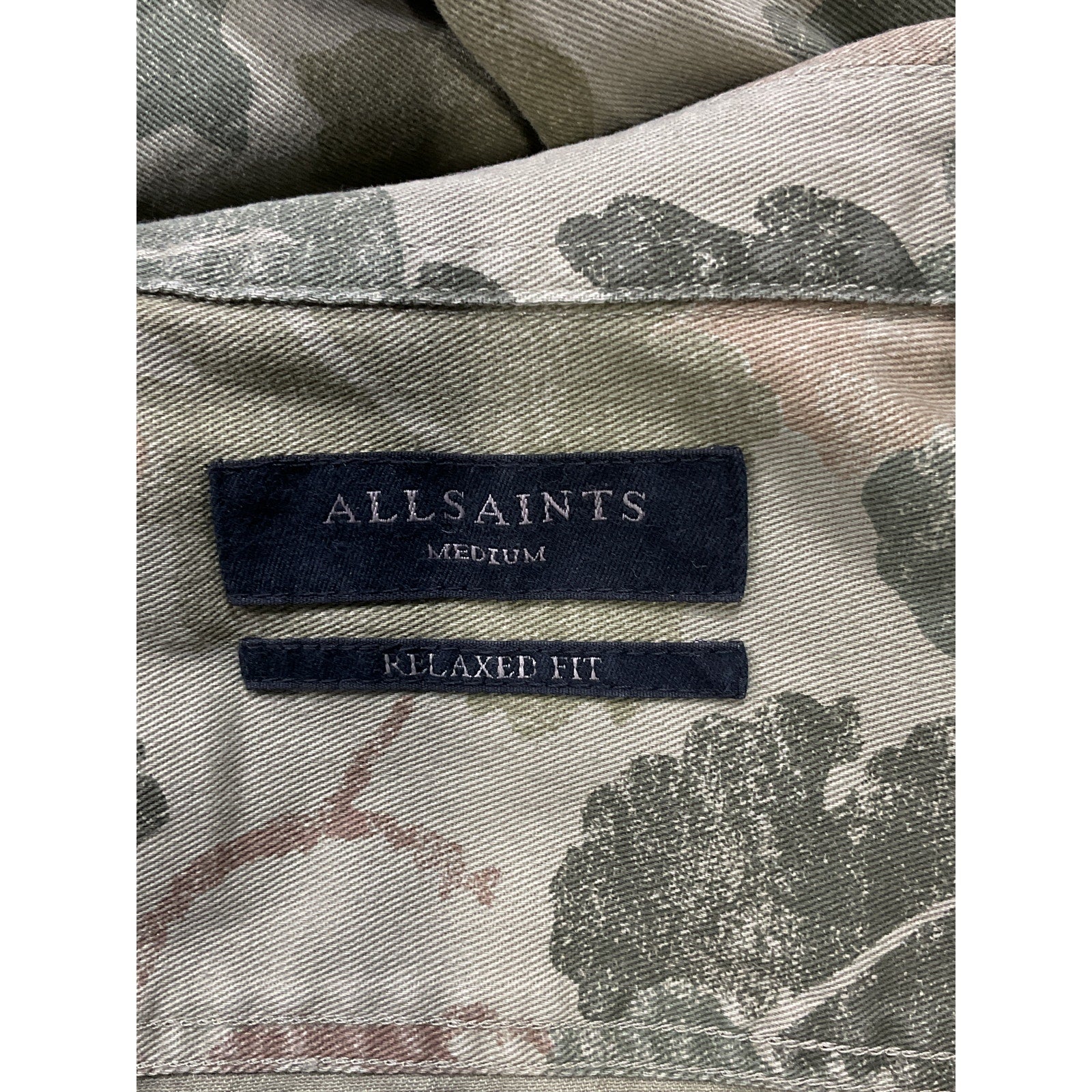 Allsaints 'Insignia' Green Camouflage Overshirt Size M - NWT
