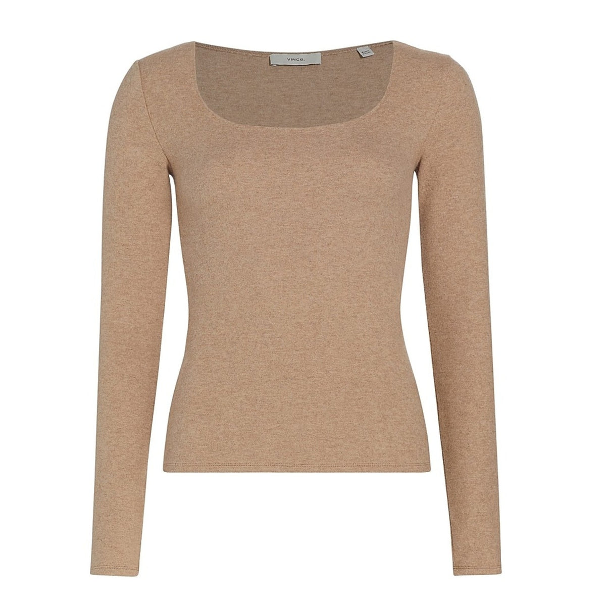 Vince Fitted Tan Scoop Neck Top Size XS