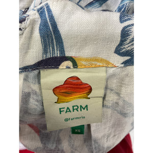 Farm Rio 'Flying Toucans' Blue Crossed Back Frilled Jumpsuit Size XS