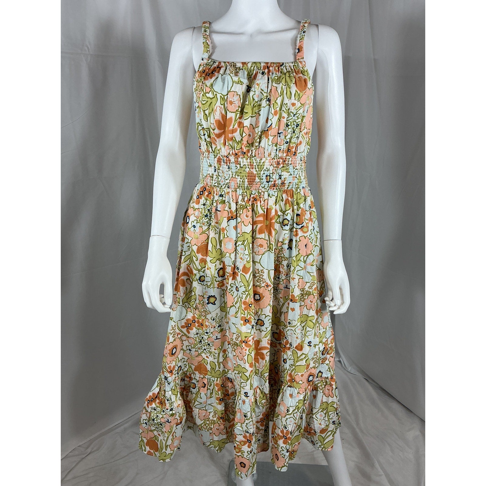 Cleobella 'Patrice' Orange Cotton Midi Dress Size M